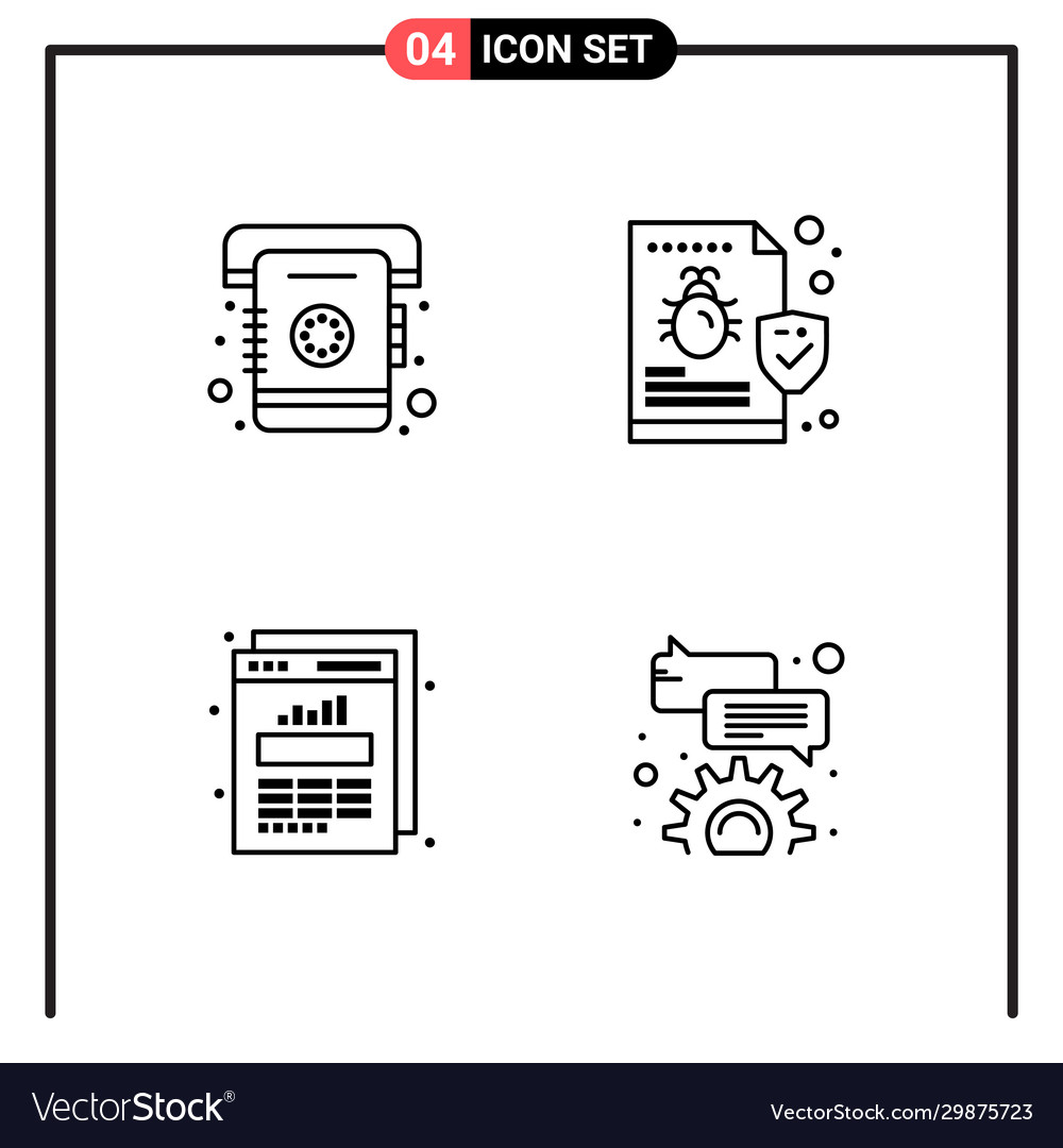 Set 4 line style icons for web and mobile