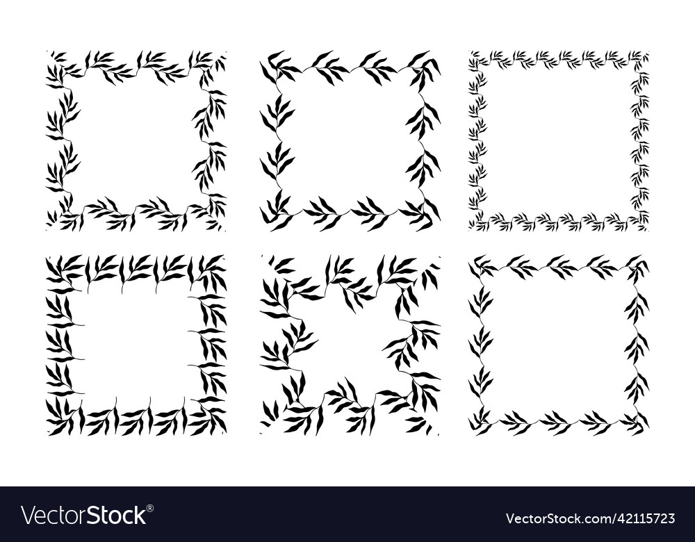 Set of various botanical frames vector image Set of various botanical frames
