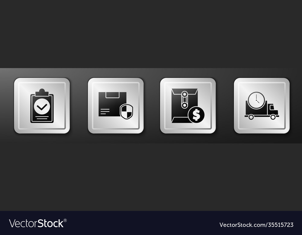 Set verification delivery list clipboard vector image Set verification delivery list clipboard
