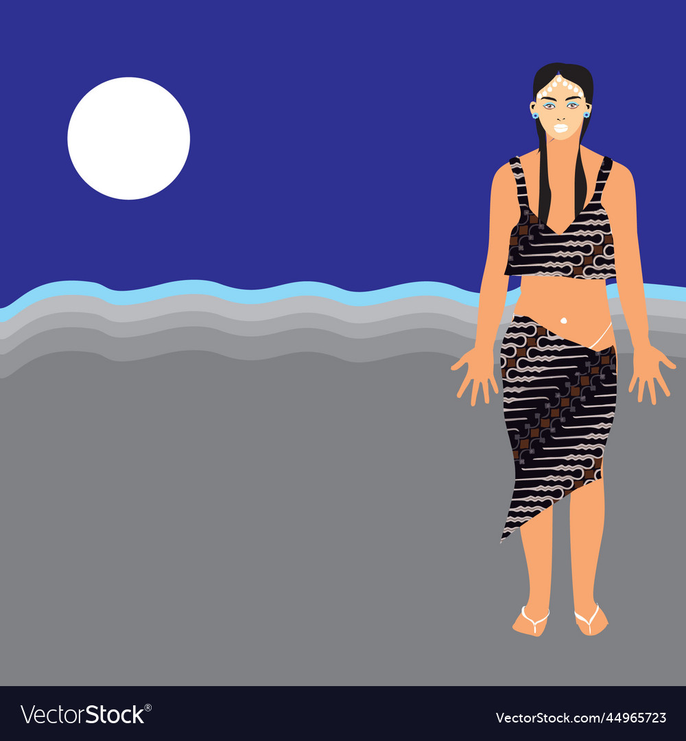 Woman in indonesian batik dress vector image Woman in indonesian batik dress