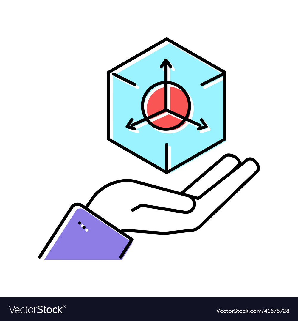 3d modeling color icon sign