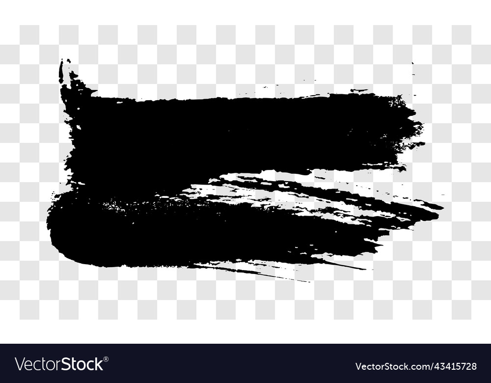 Black brush stroke on transparent background Vector Image