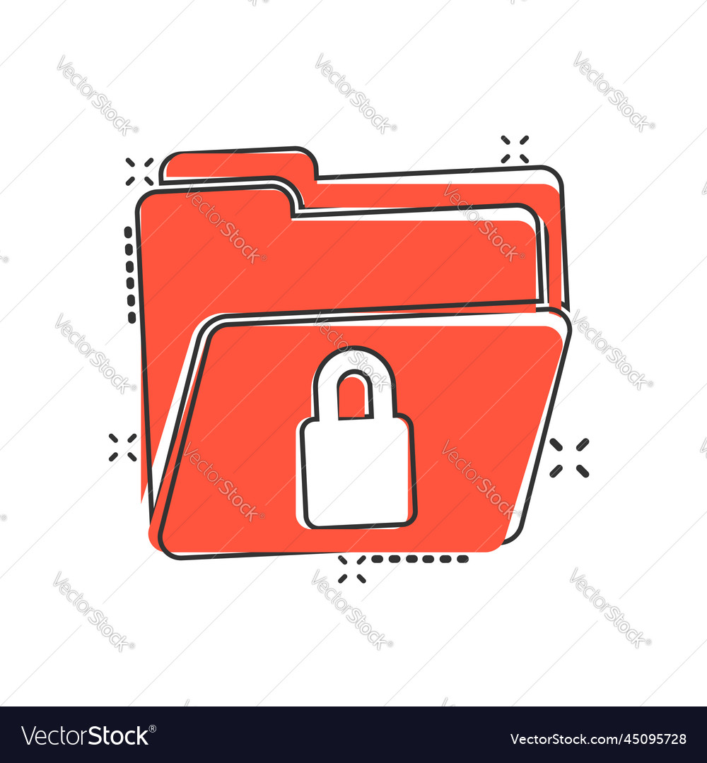 Files folder permission icon in comic style Vector Image Files folder permission icon in comic style