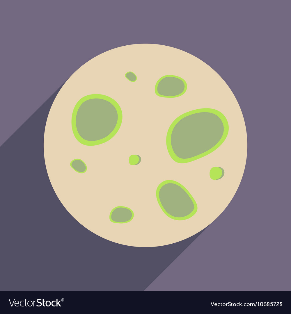 Flat web icon with long shadow moon