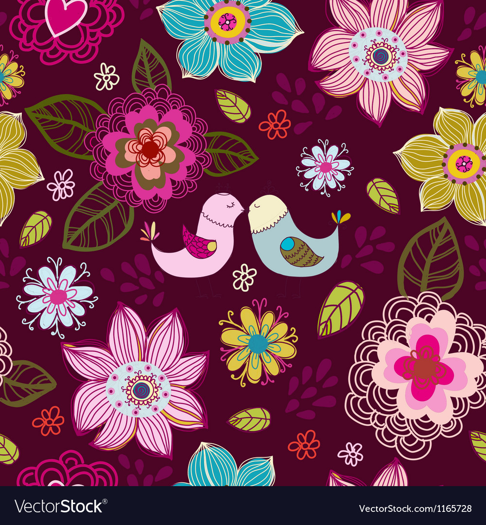 Floral seamless pattern in Royalty Free Vector Image