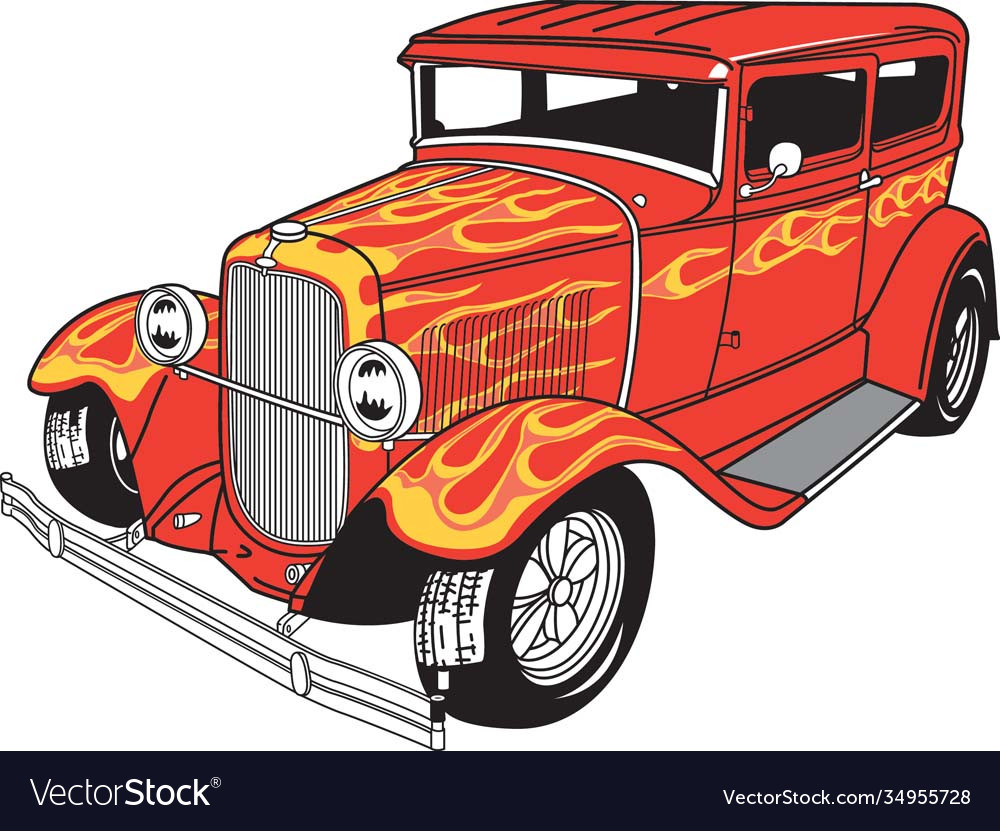 Hot rod Royalty Free Vector Image - VectorStock