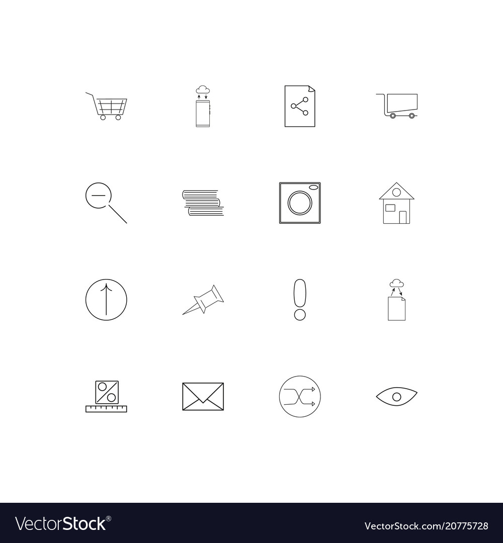 Interface linear thin icons set outlined simple
