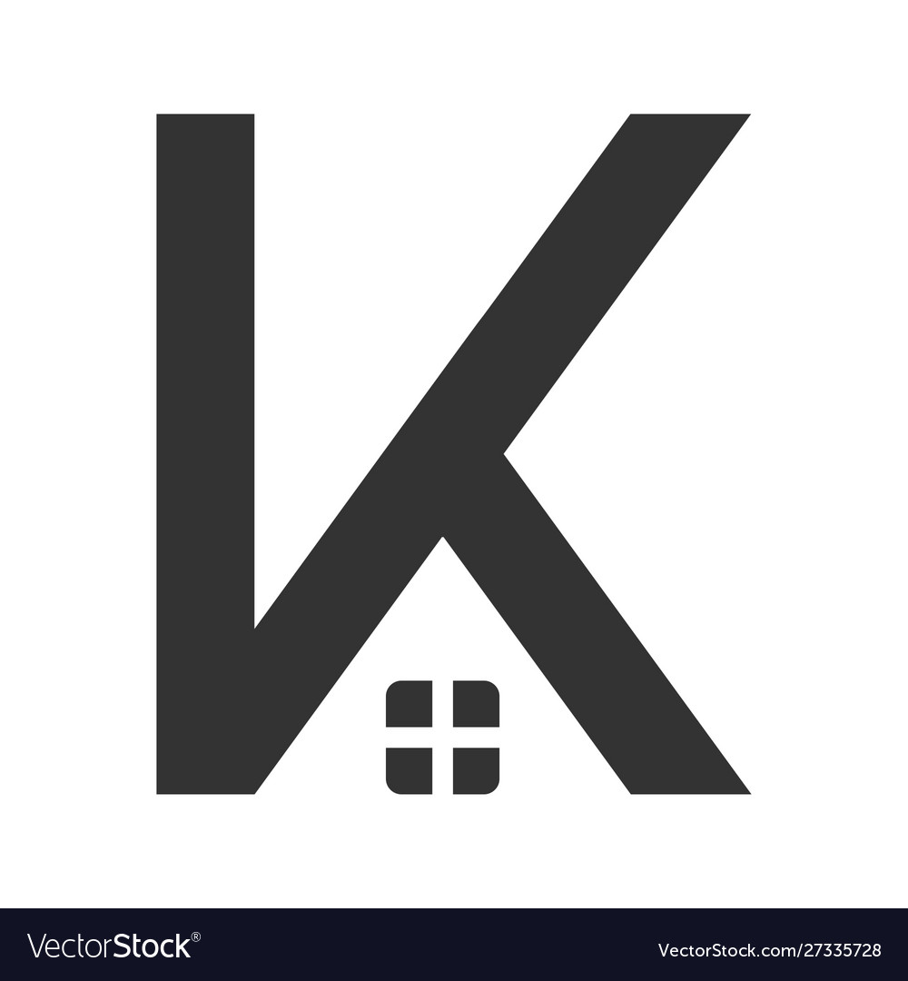 K property home real estate or house logo Vector Image