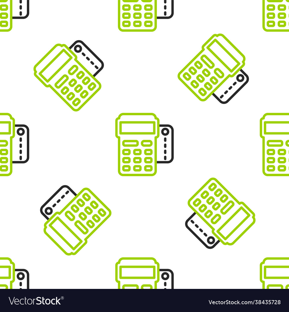 Line pos terminal with inserted credit card