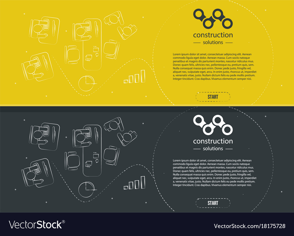 Line Style Design For Web Site Banner Template Vector Image