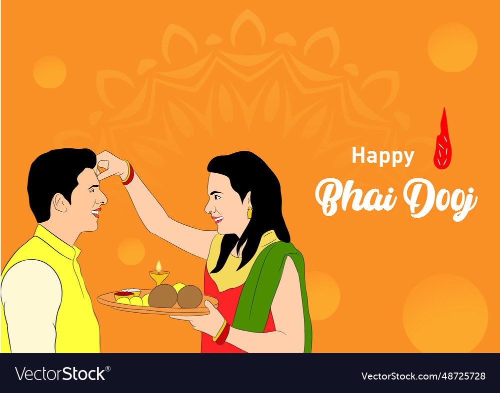 Poster of bhai dooj Royalty Free Vector Image - VectorStock