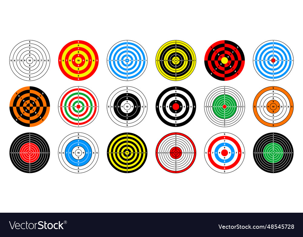 Shooting range paper targets round target Vector Image