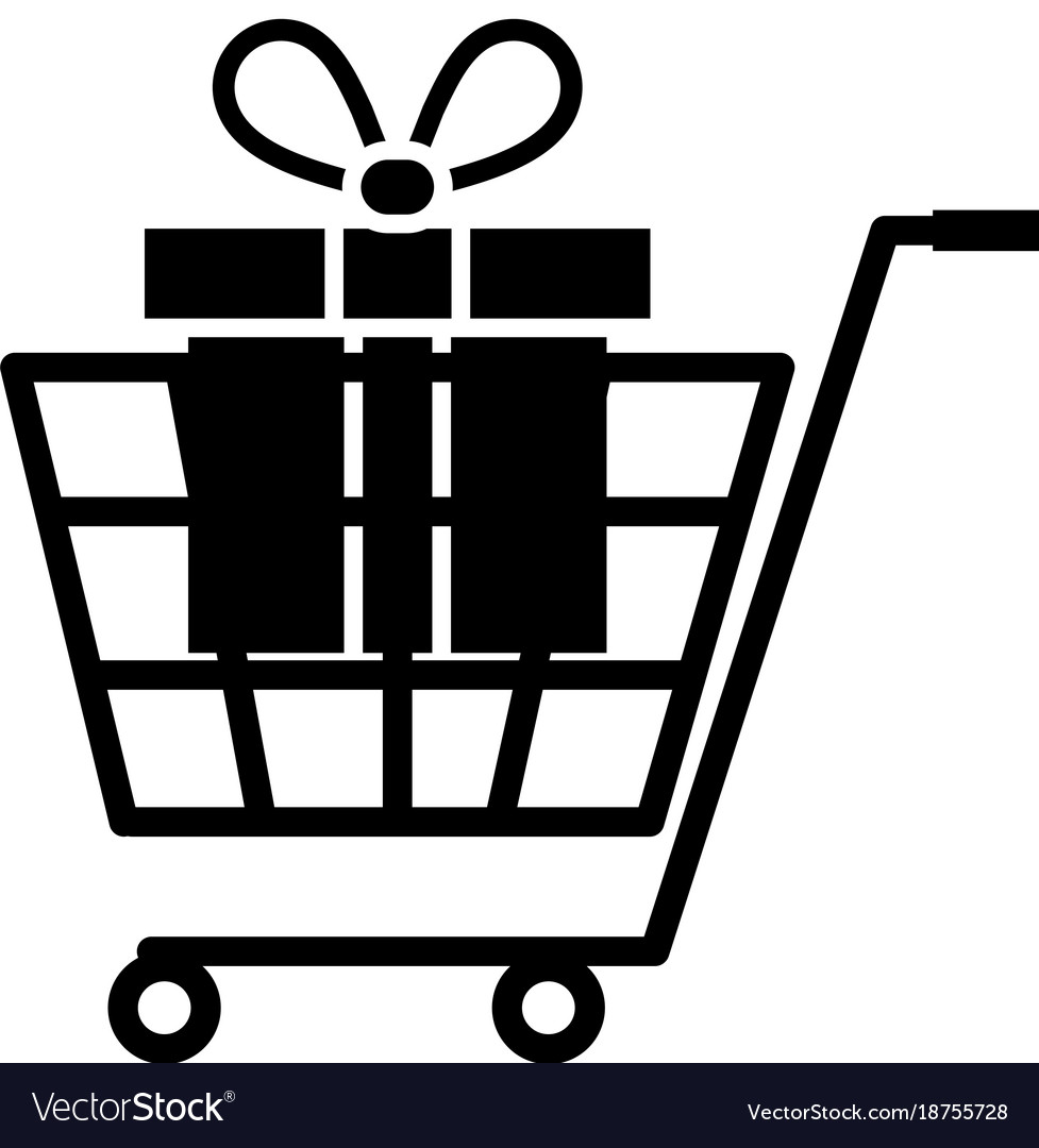 Shopping cart with giftbox