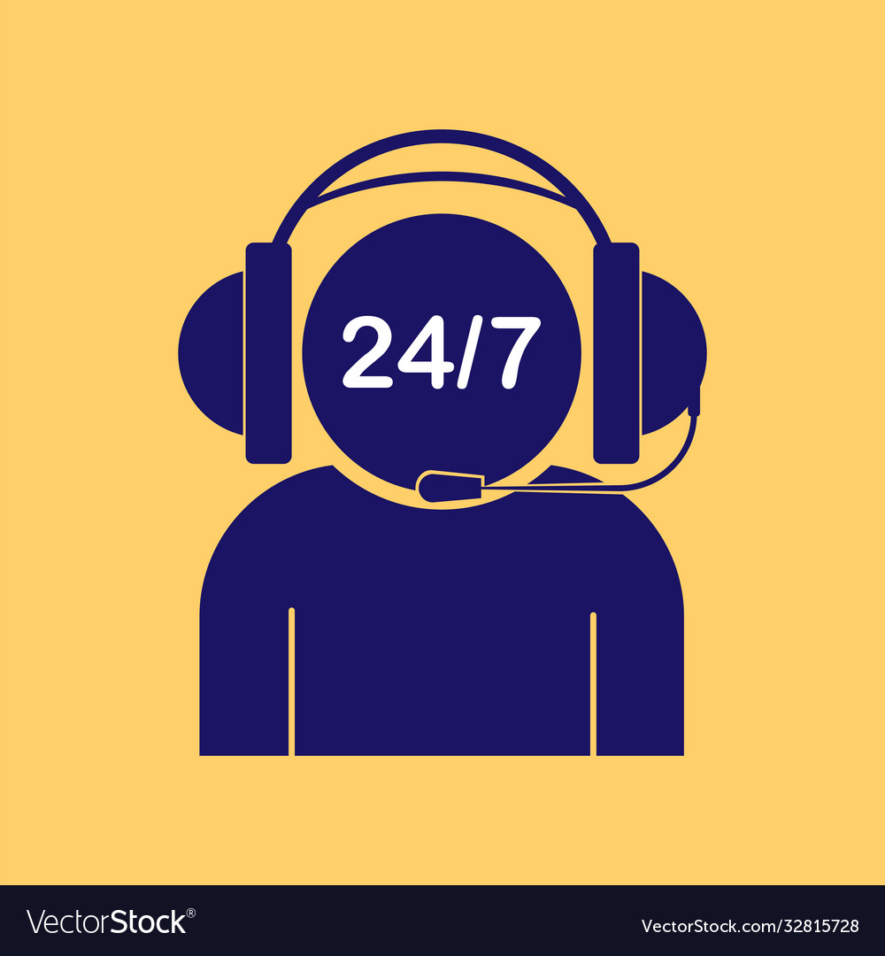 Silhouette a man in headphones Royalty Free Vector Image