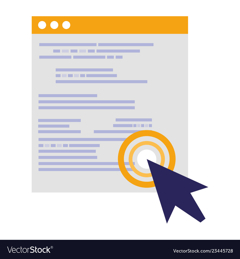 Template webpage with arrow cursor