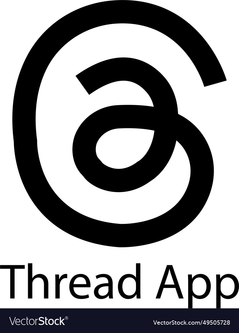 Threads mobile app icon and logo on transparent Vector Image