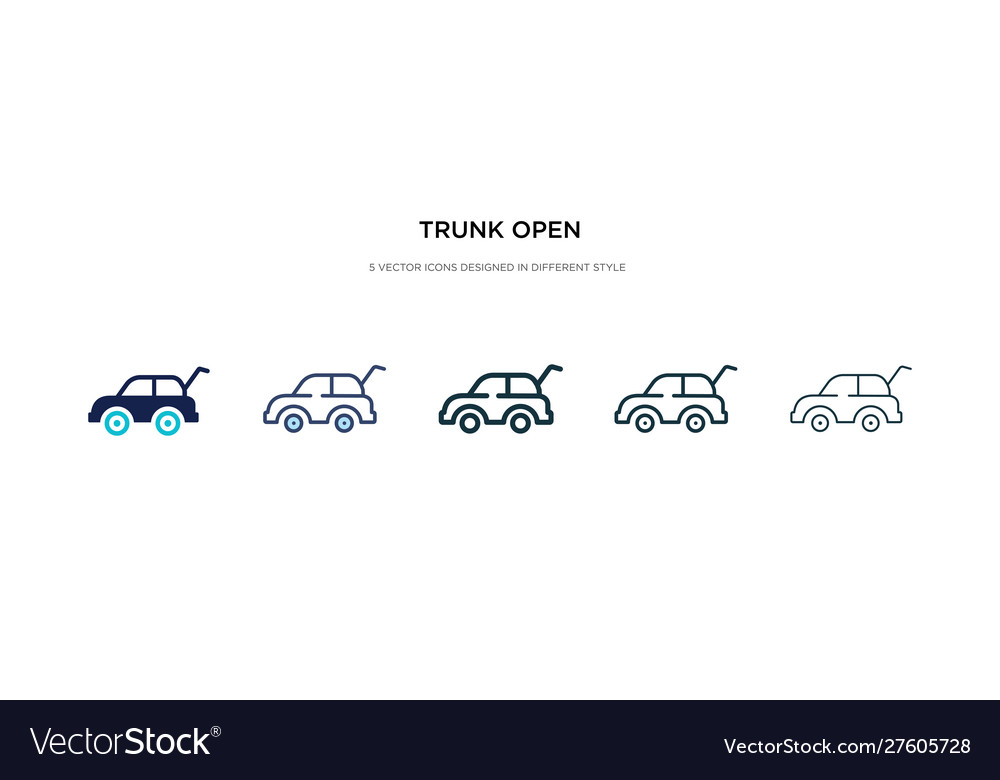 Trunk open icon in different style two colored