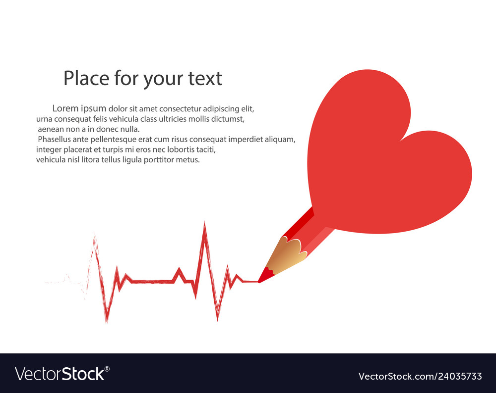 A pencil from the heart draws cardiogram