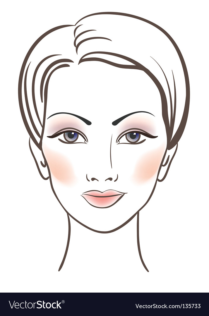 Beauty women face with makeup Royalty Free Vector Image