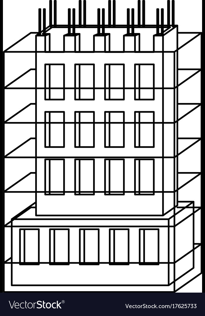 Building under construction with scaffolding