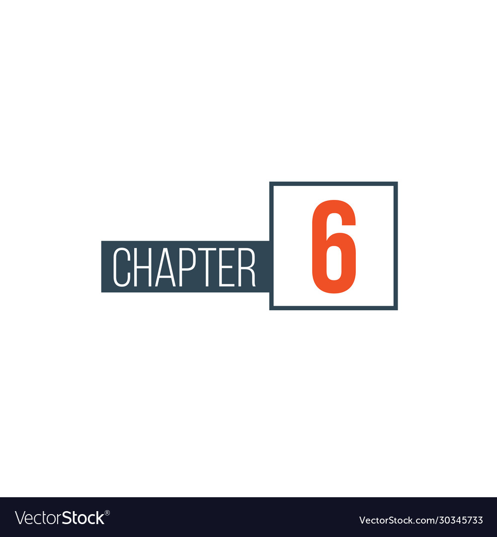 Chapter 6 design template can be used for books Vector Image