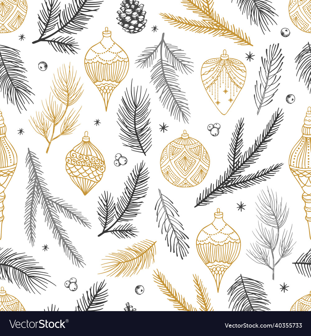 Christmas and happy new year seamless pattern