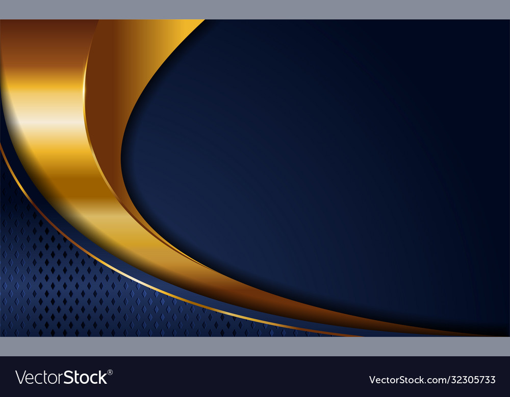 Creative luxury navy blue and golden lines Vector Image