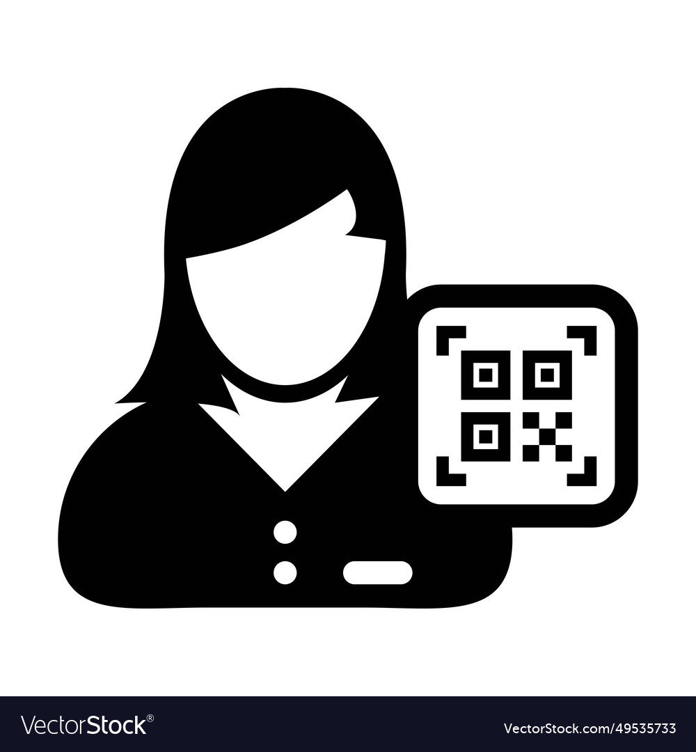 Digital id icon avatar with qr code for biometric Vector Image Digital id icon avatar with qr code for biometric