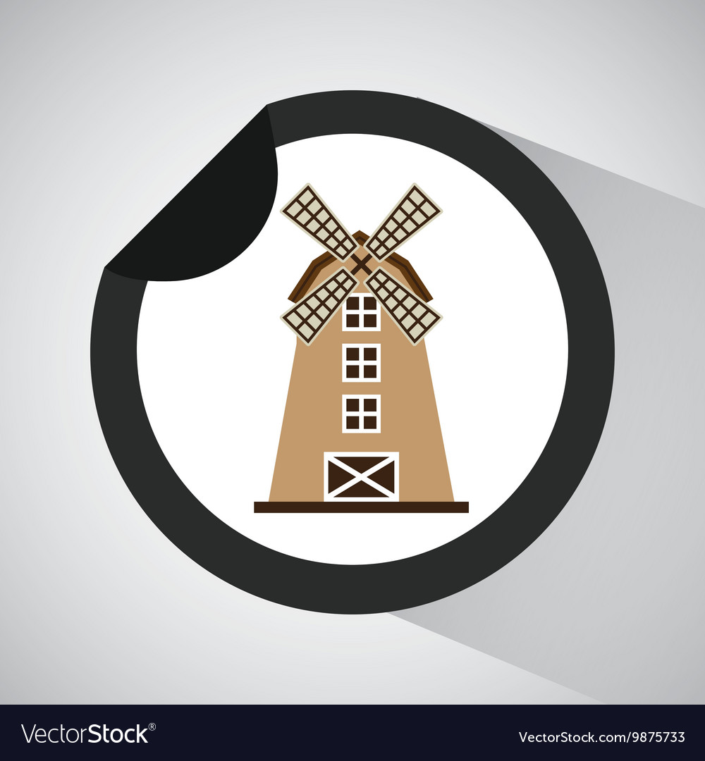 Farm Countryside Windmill Design Royalty Free Vector Image Farm Countryside Windmill Design Vector Image
