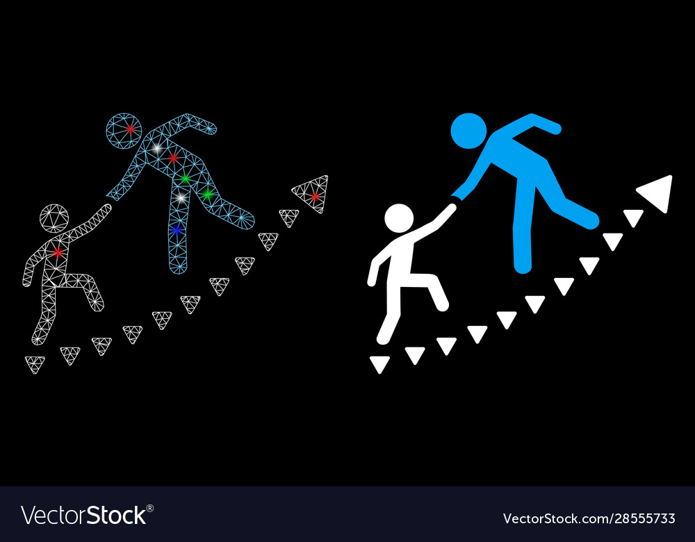 Glowing mesh network education progress icon