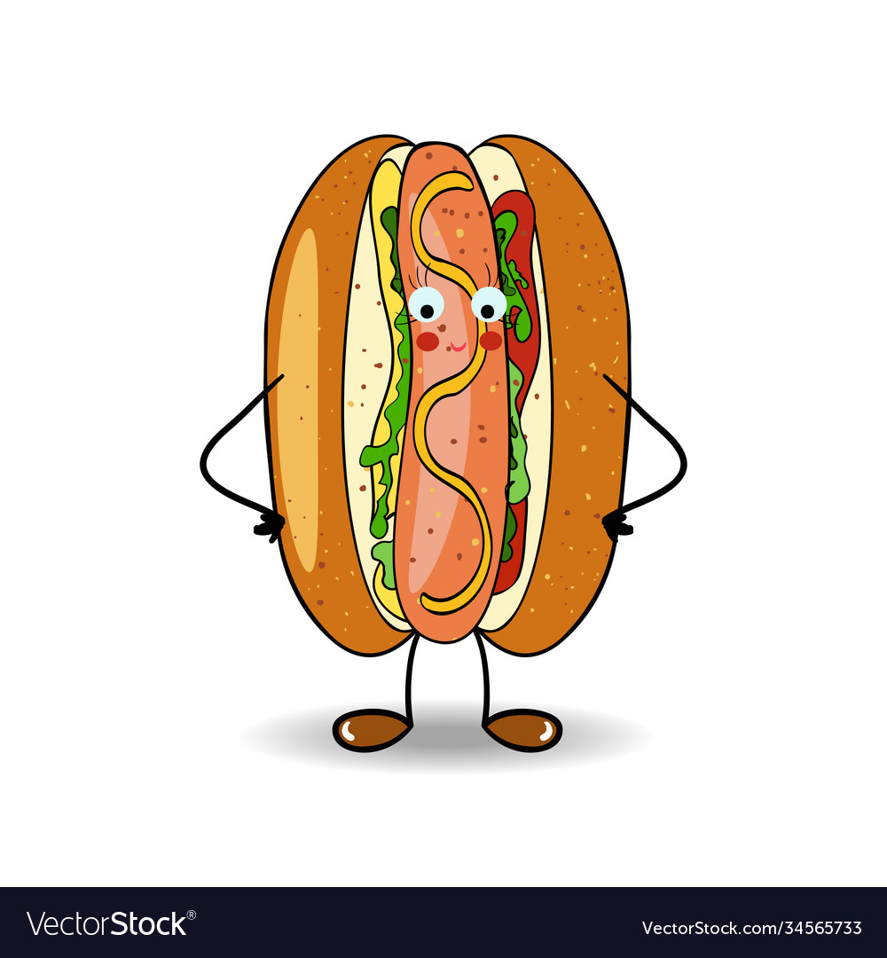 Hot dog for fastfood places Royalty Free Vector Image