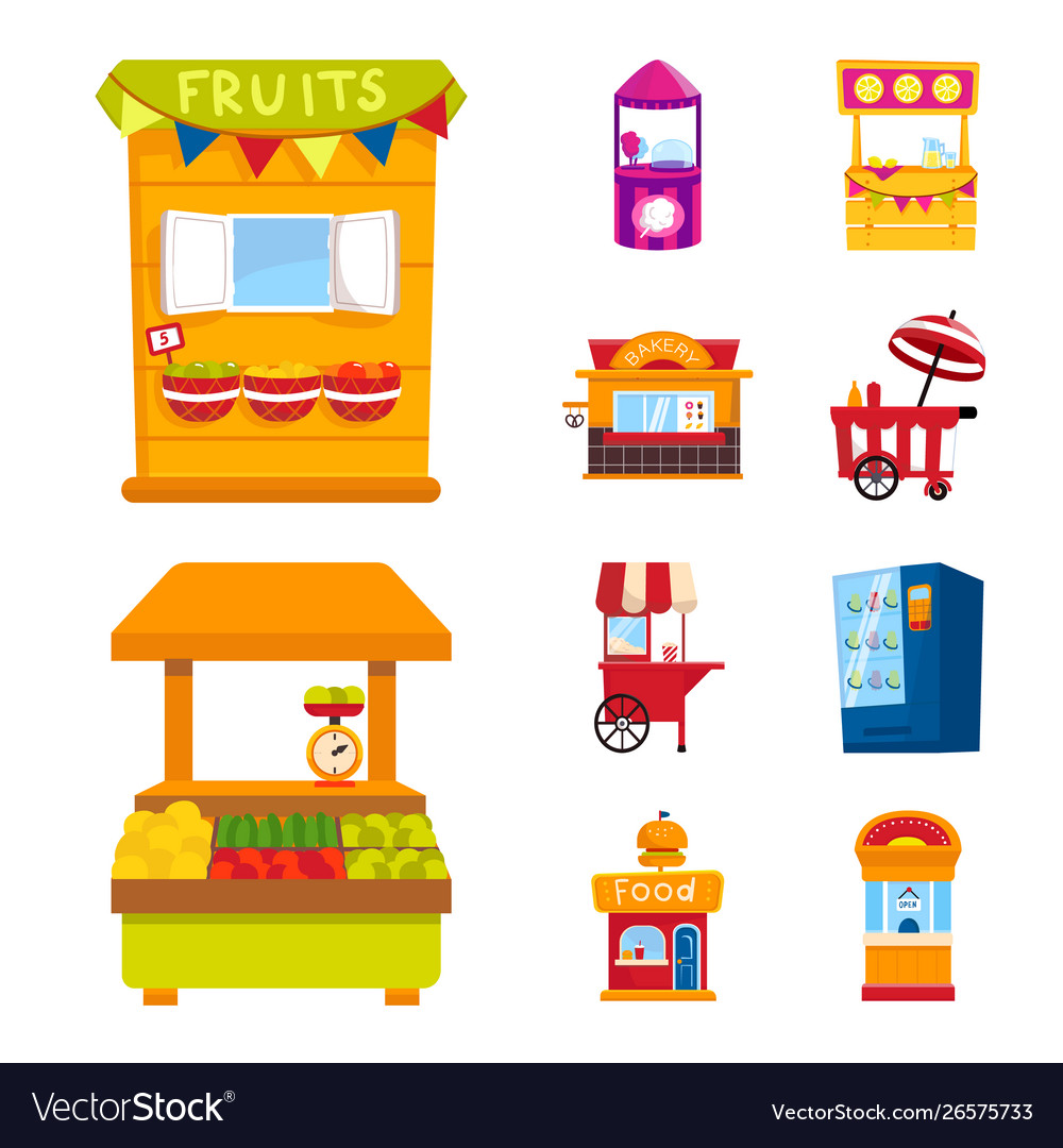 Isolated object and booth icon collection