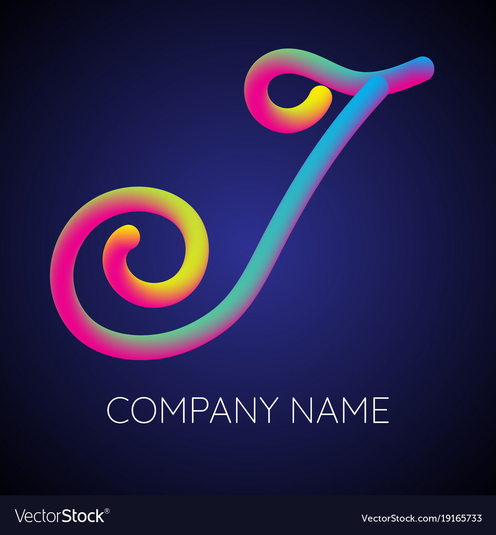 J letter logo icon blending color