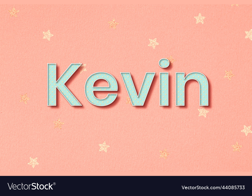 Kevin male name typography Royalty Free Vector Image