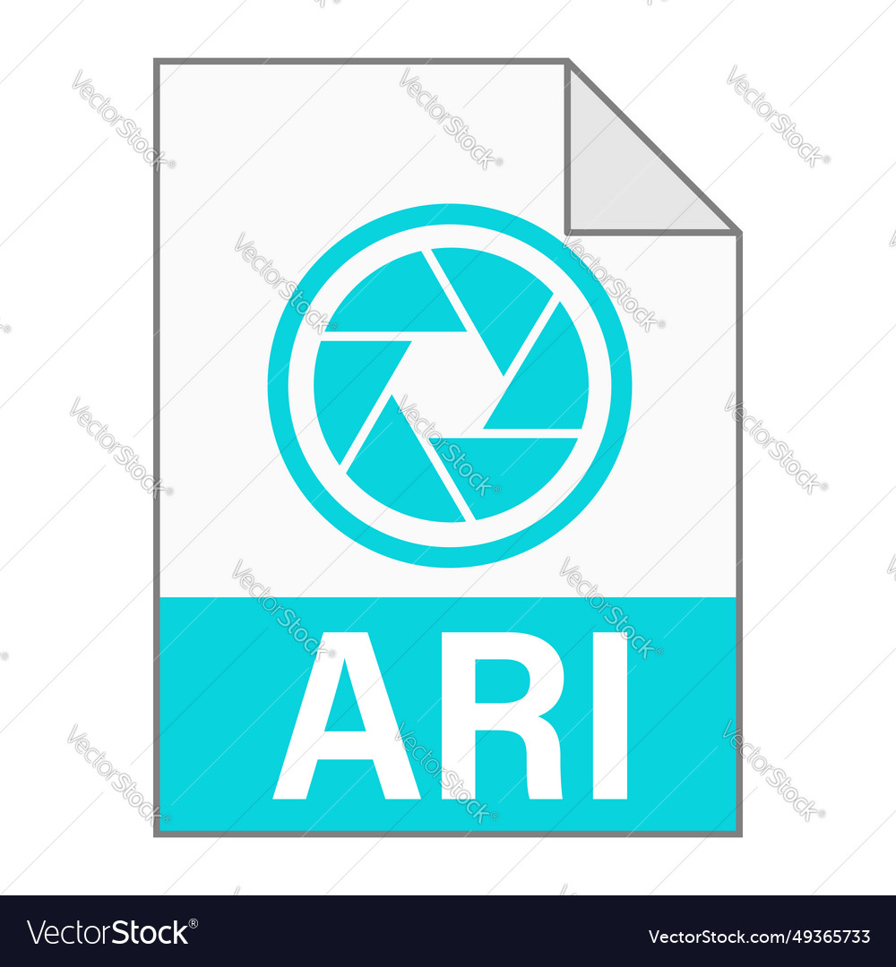 Modern flat design of ari file icon for web vector image Modern flat design of ari file icon for web