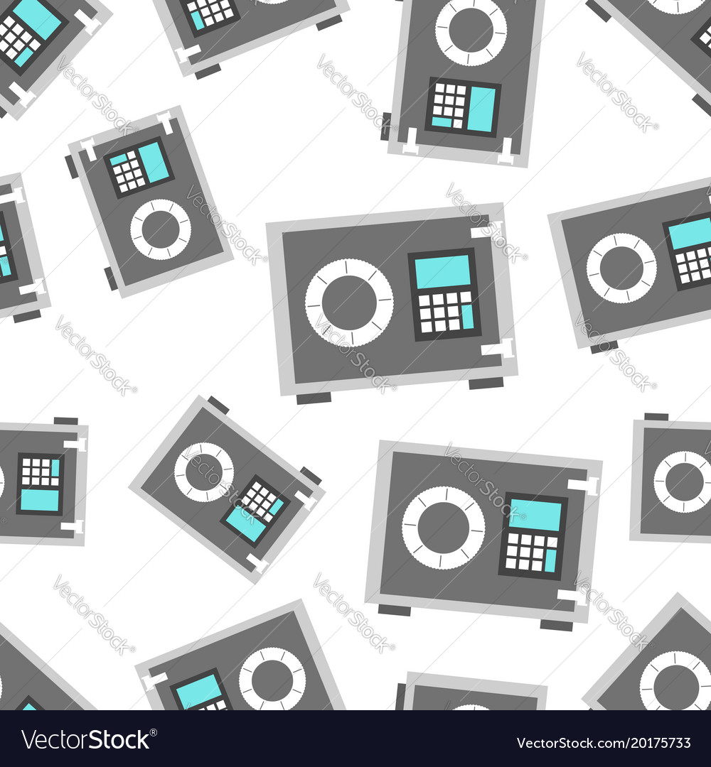 Money safe box seamless pattern background icon