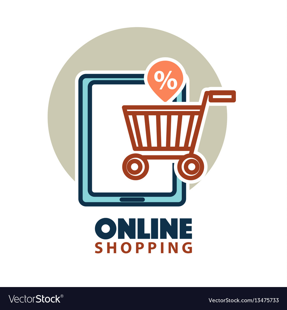 Online shopping web icon template tablet Vector Image