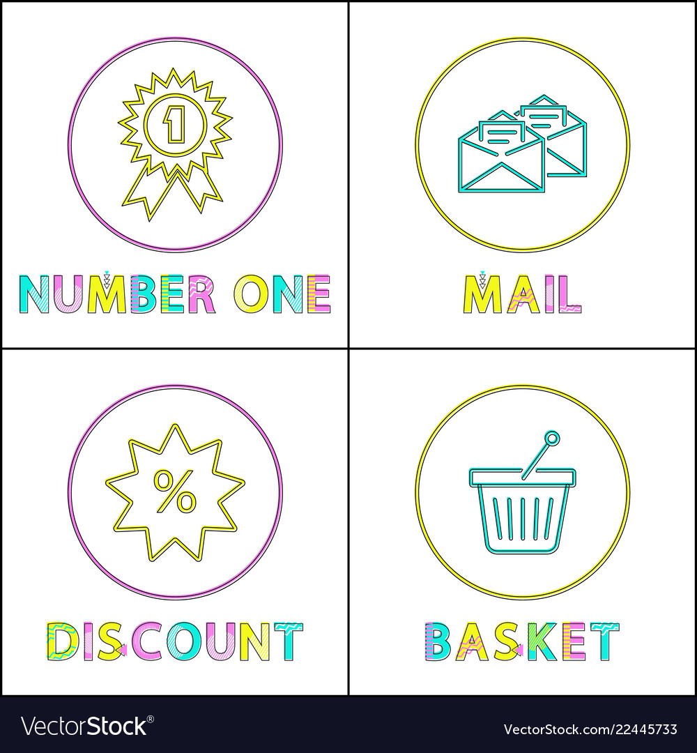 Shopping icon set for online store in linear style vector image Shopping icon set for online store in linear style