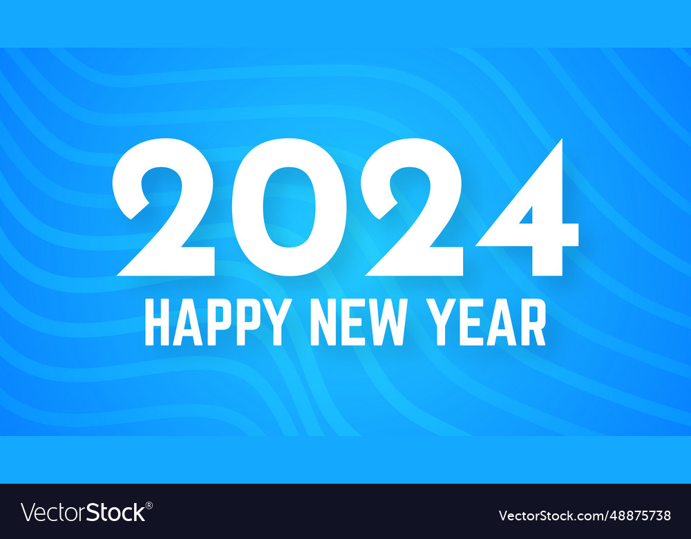 2024 happy new year on colorful background Vector Image