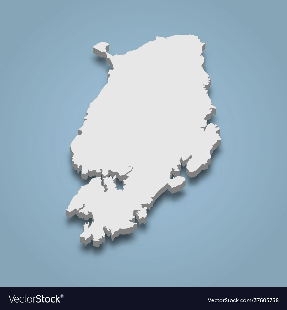 3d isometric map shimoshima is an island Vector Image