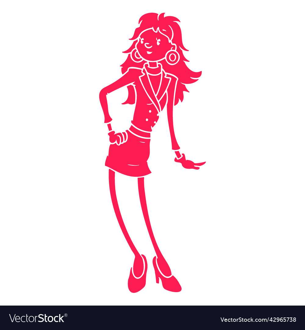 80s business woman cut out