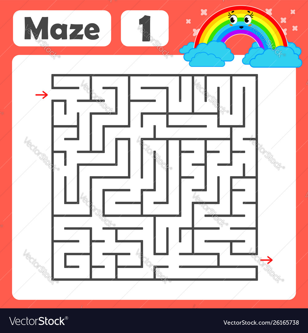 A square labyrinth developmental game Royalty Free Vector