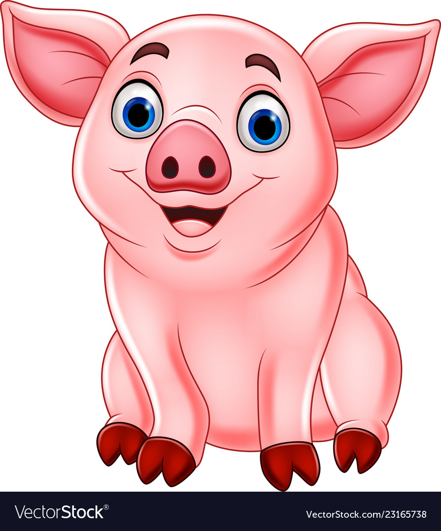 Adorable Cartoon Pig