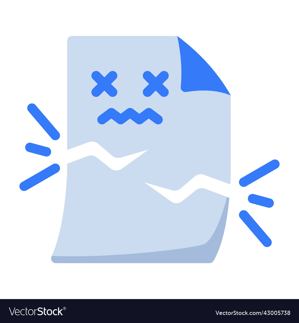 Broken empty state single isolated icon with flat