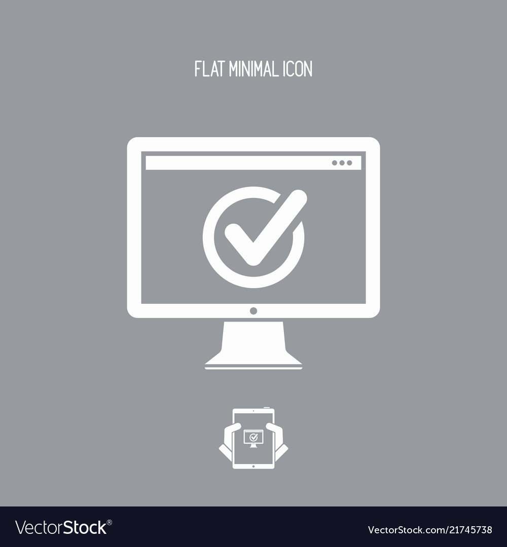 Check computer - flat minimal icon Vector Image Check computer - flat minimal icon