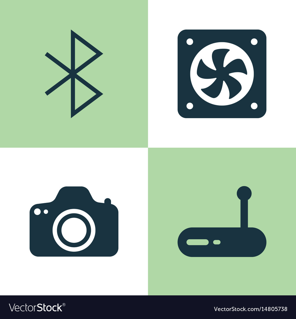 Computer hardware icons set collection