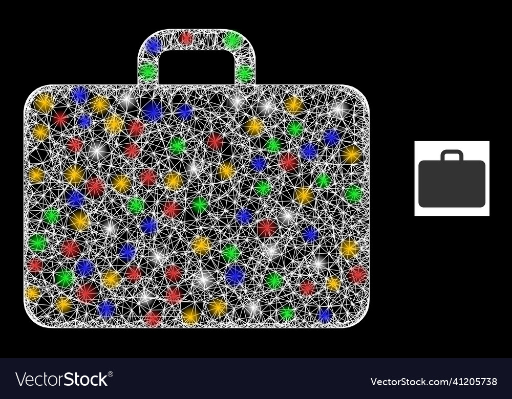 Crossed web mesh case icon with colorful glare vector image Crossed web mesh case icon with colorful glare