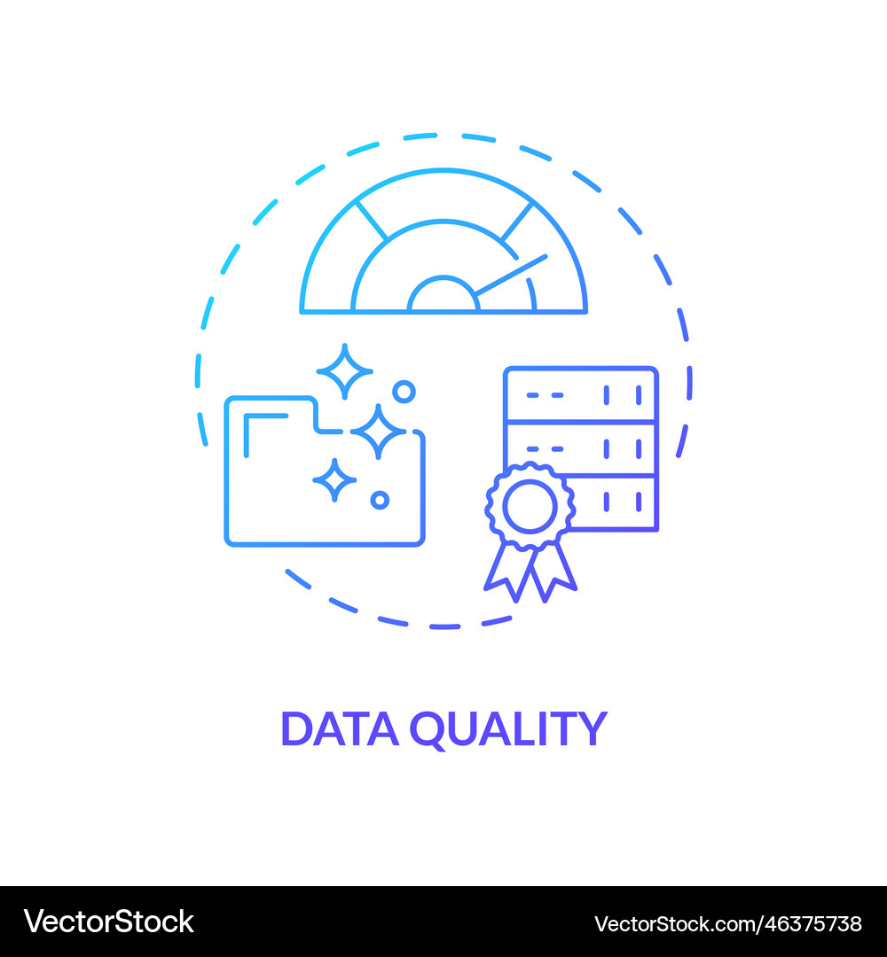 Data quality blue gradient concept icon Royalty Free Vector