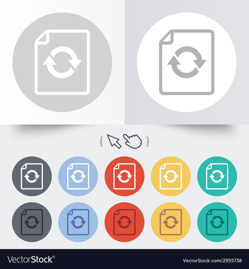 File document refresh icon reload doc symbol