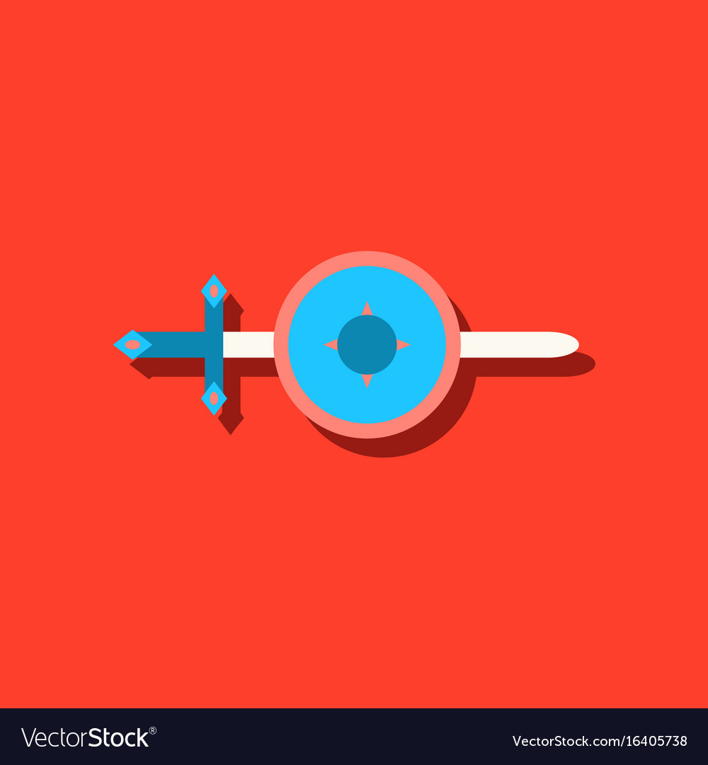 Flat icon design collection sword and shield